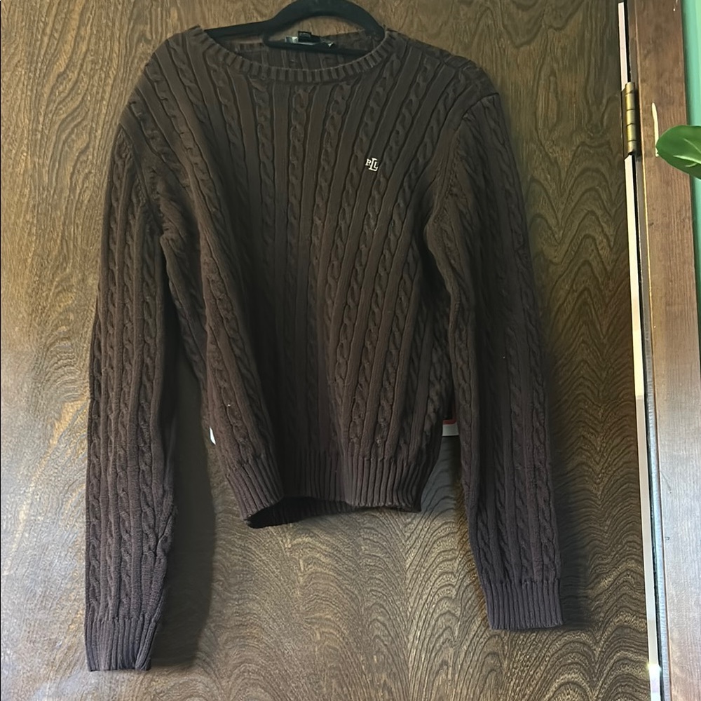 Lauren Ralph Lauren Dark Brown Knit Sweater